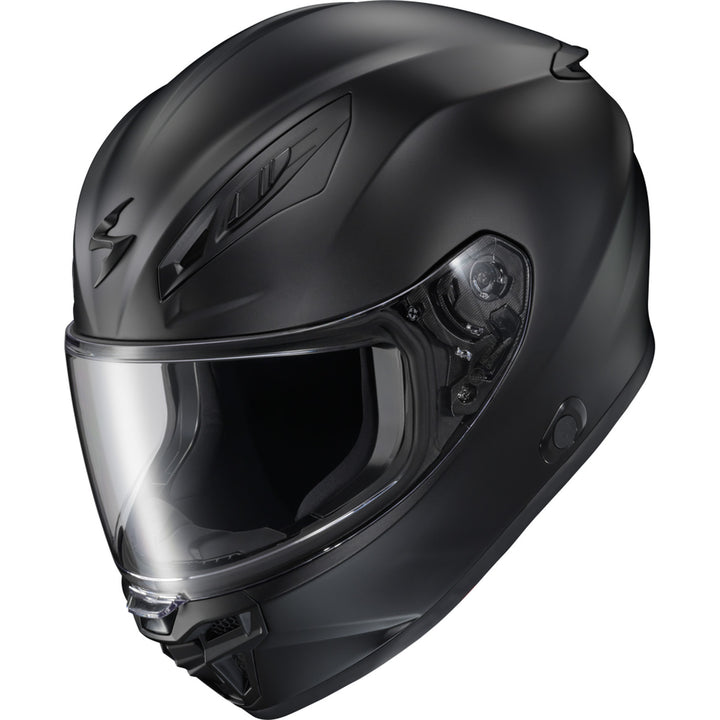 SCORPION EXO EXO-R430 Solid Helmet Matte Black - Angled Front Left Side View