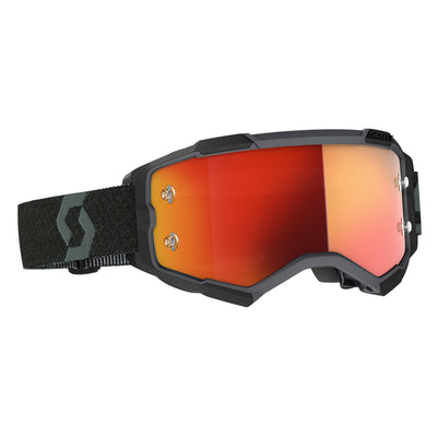 SCOTT Fury Chrome Lens Goggle Black - Front Side View