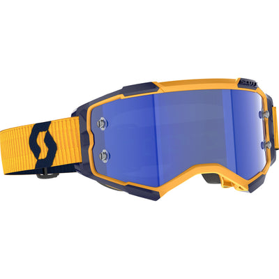 SCOTT Fury Chrome Lens Goggle Dark Yellow/Dark Blue - Front Side View