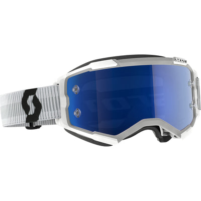 SCOTT Fury Chrome Lens Goggle White - Front Side View