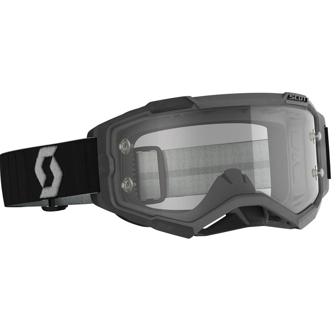 SCOTT Fury Clear Lens Goggle Black/Grey - Front Side View