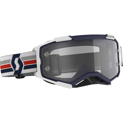 SCOTT Fury Clear Lens Goggle Blue/White - Front Side View