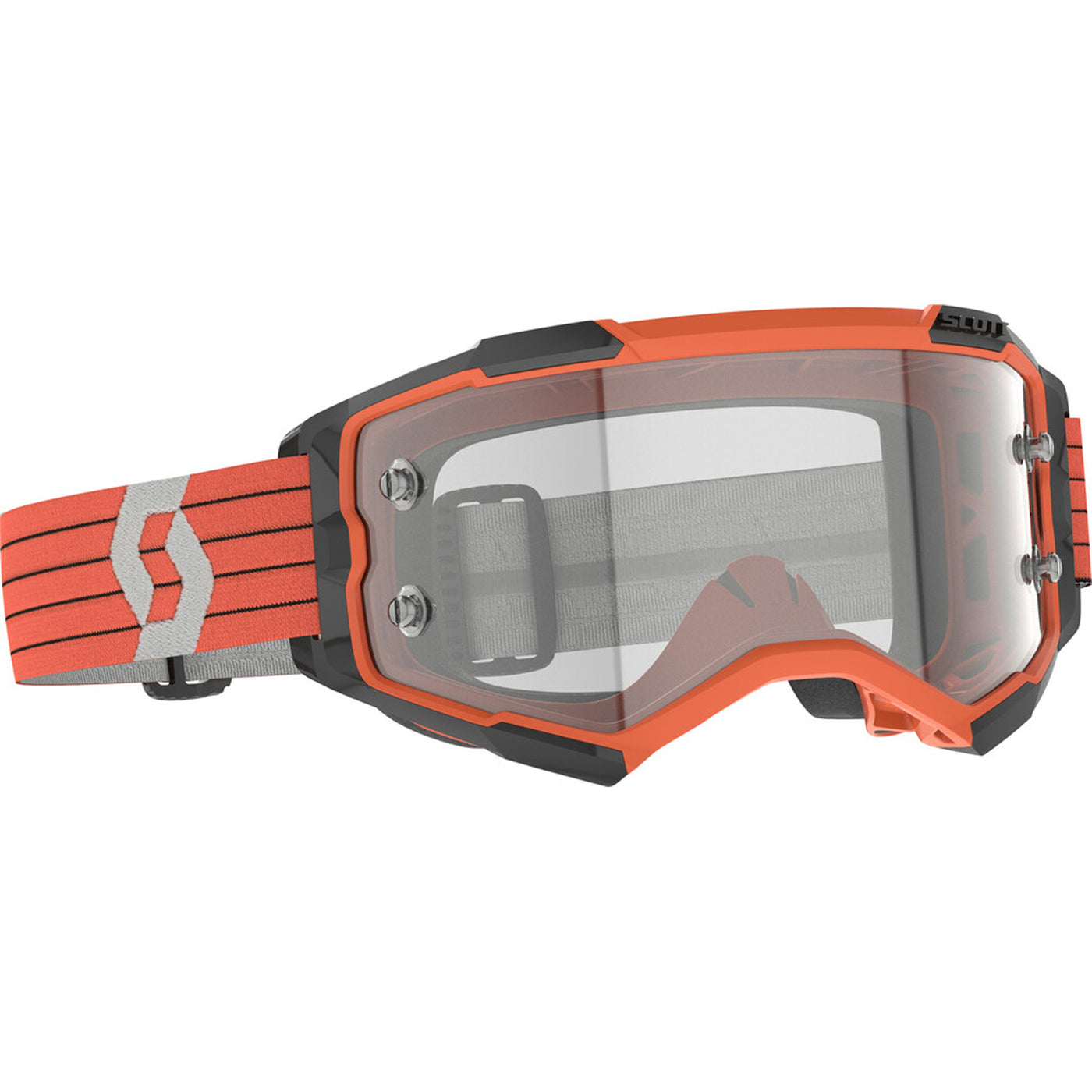 SCOTT Fury Clear Lens Goggle Orange/Grey - Front Side View