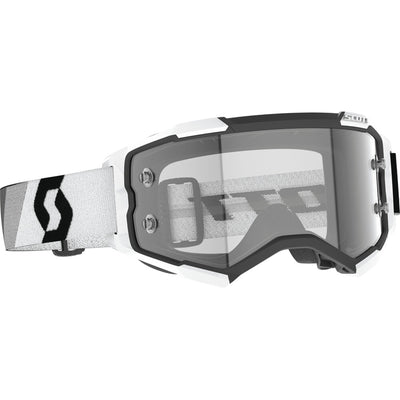 SCOTT Fury Clear Lens Goggle Premium Black/White - Front Side View