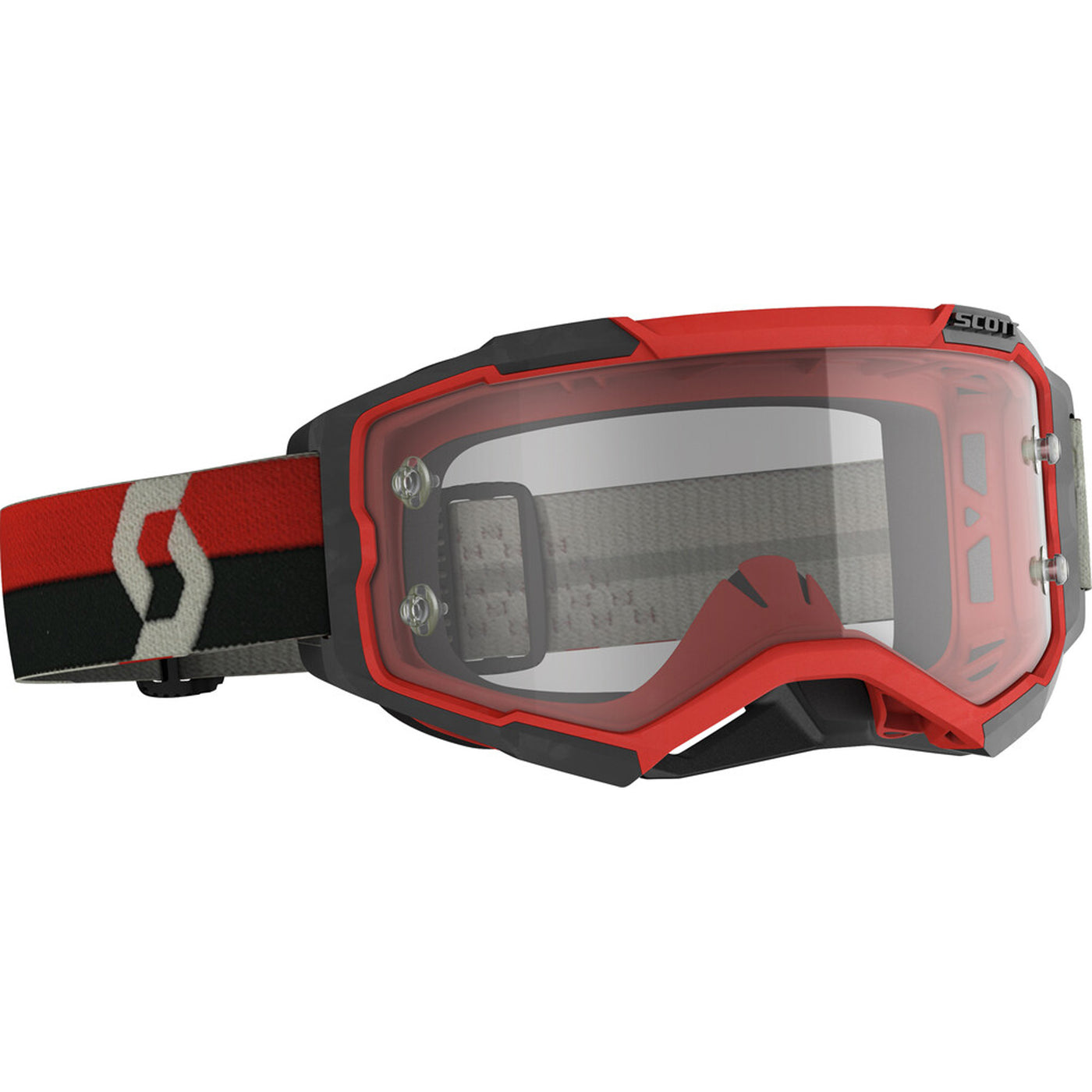 SCOTT Fury Clear Lens Goggle Red/Black - Front Side View