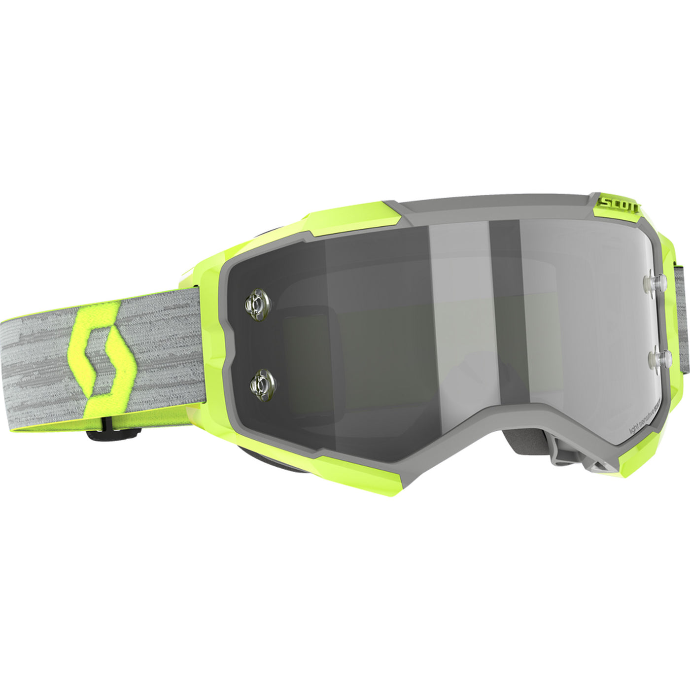 SCOTT Fury Light-Sensitive Lens Goggle Grey/Yellow - Front Side View