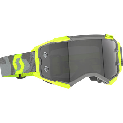 SCOTT Fury Light-Sensitive Lens Goggle Light Grey/Neon Yellow - Front Side View