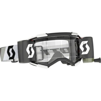 SCOTT Fury Works Film System Goggle Premium Black/White - Front Side View