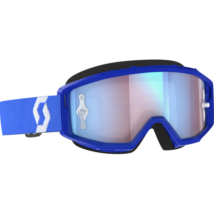 SCOTT Primal Chrome Lens Goggle Blue/White - Front Side View