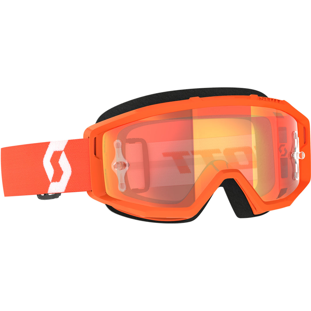 SCOTT Primal Chrome Lens Goggle Orange/White - Front Side View