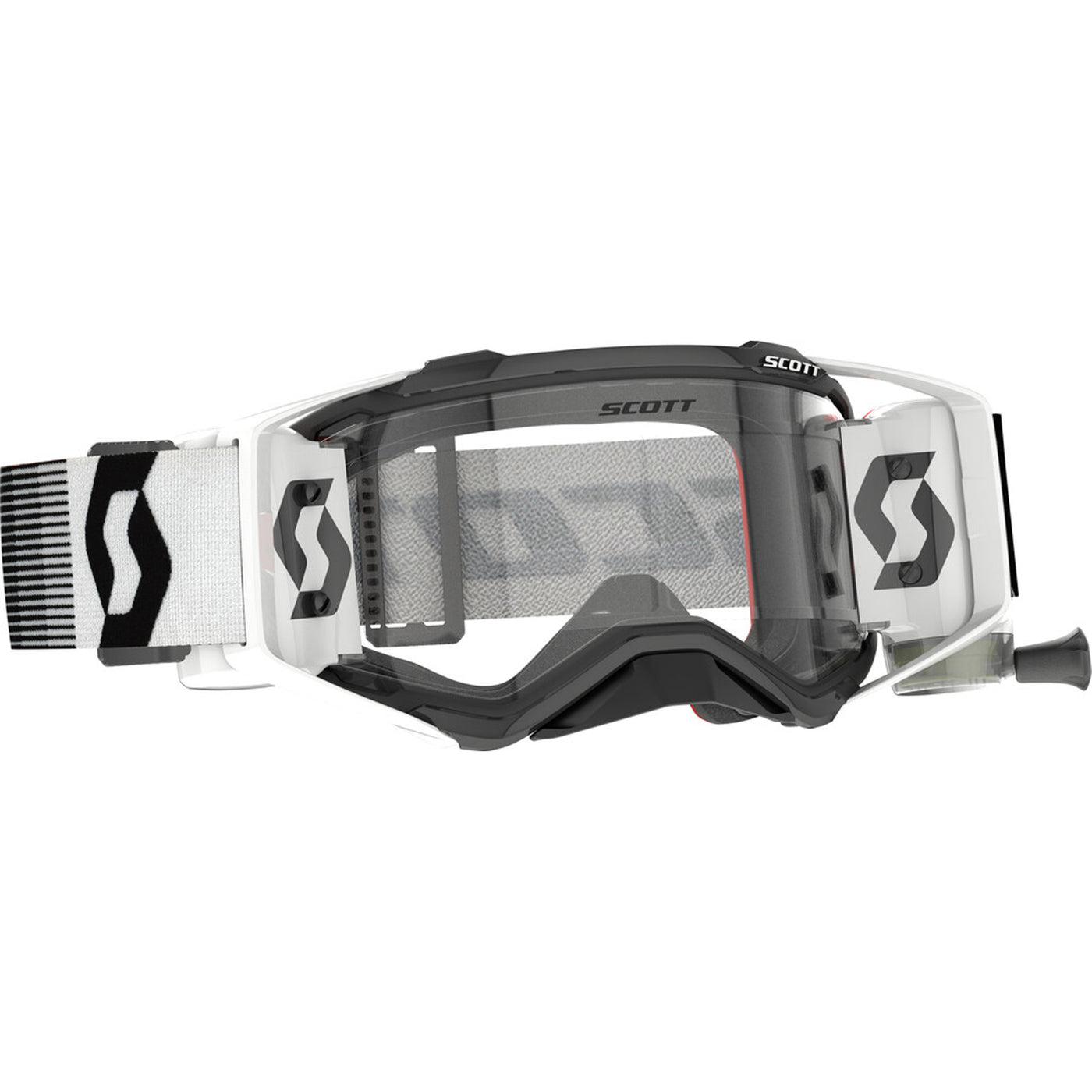 SCOTT Prospect Works Film System Goggle Premium Black/White - Front Side View