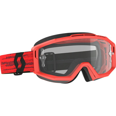 SCOTT Split OTG Clear Lens Goggle Dark Red - Front Side View