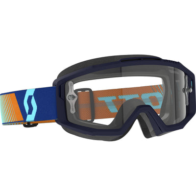 SCOTT Split OTG Clear Lens Goggle Royal Blue/Orange - Front Side View