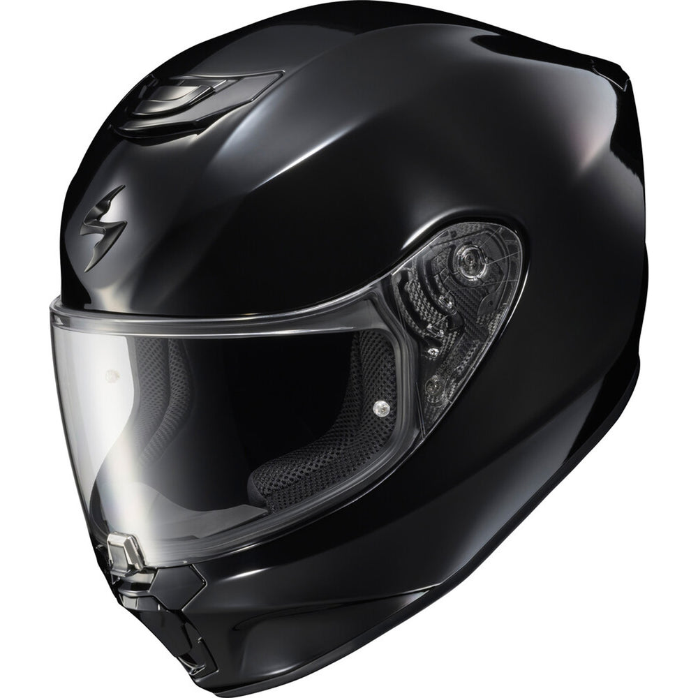 SCORPION EXO EXO-R330 Solid Helmet Black - Front Side View