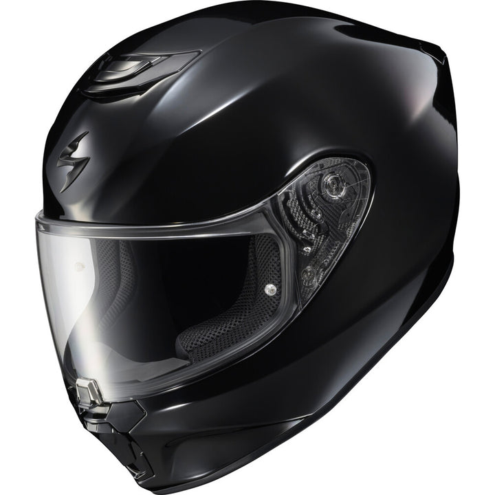 SCORPION EXO EXO-R330 Solid Helmet Black - Front Side View