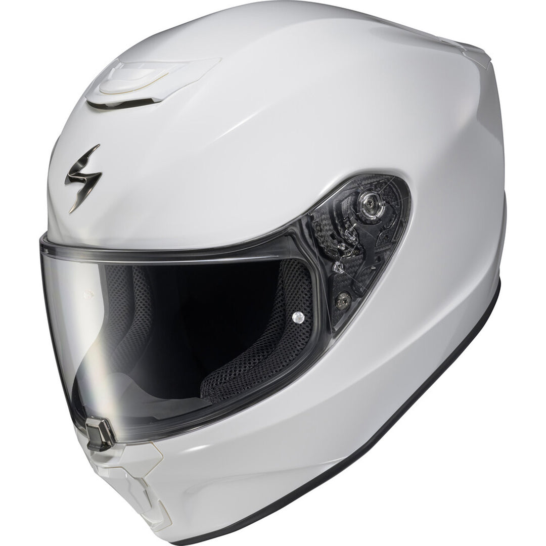 SCORPION EXO EXO-R330 Solid Helmet White - Front Side View
