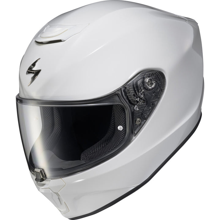 SCORPION EXO EXO-R330 Solid Helmet White - Front Side View