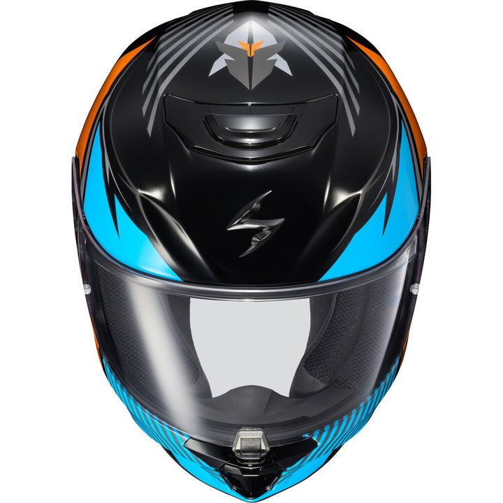 SCORPION EXO EXO-R330 Hawker Helmet Light Blue - Front Top View