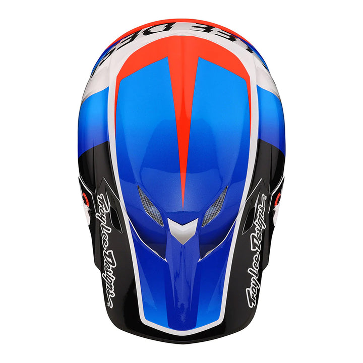 Troy Lee Designs SE5 Composite Helmet w/MIPS - Qualifier White/Blue - Top Down View