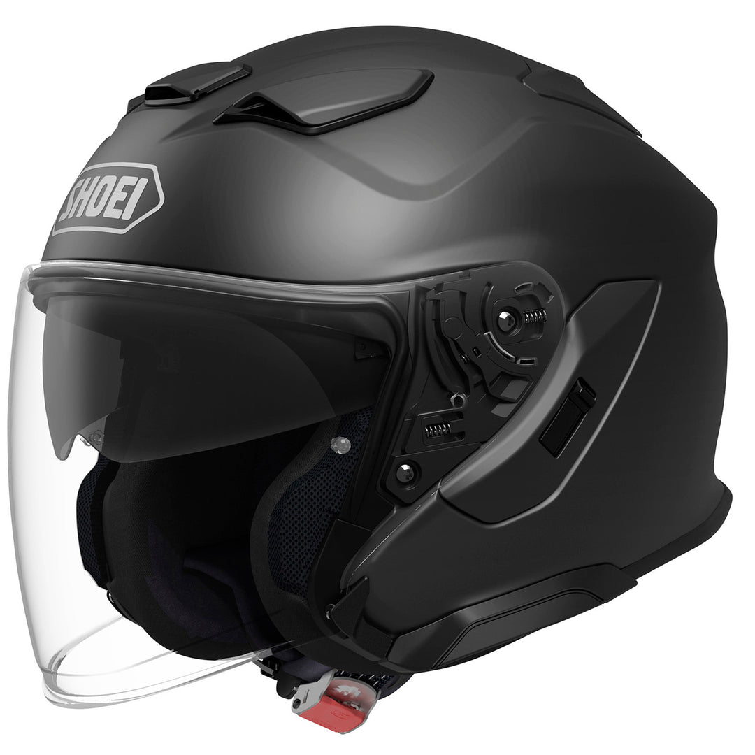 Shoei J-Cruise 3 Solid Helmet Matte Black - Front Side View