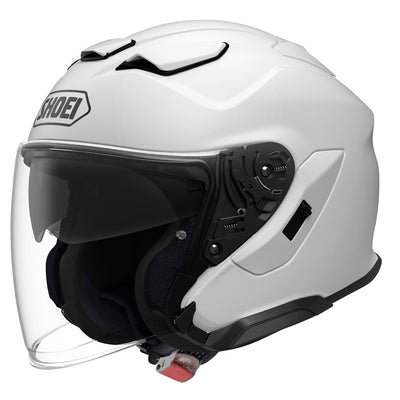 Shoei J-Cruise 3 Solid Helmet White - Front Side View
