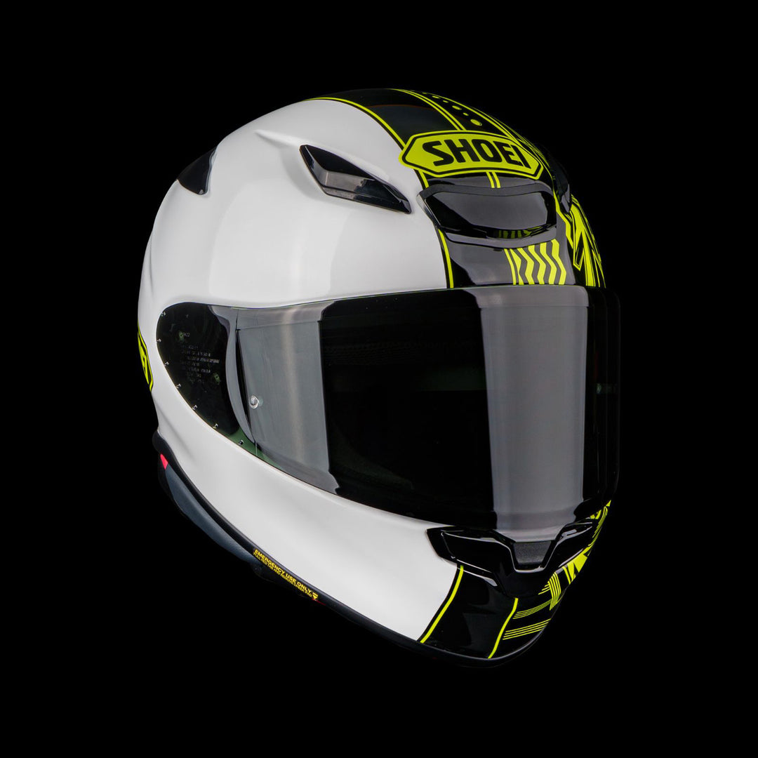 Shoei RF-1400 Beaut Helmet TC-3 - Front Right Side View in Dark Studio Background