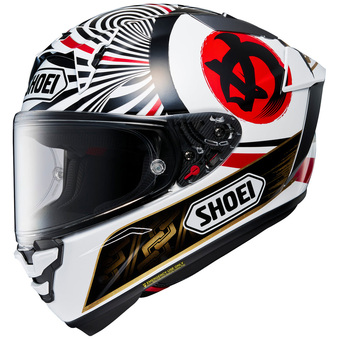 Shoei X-15 Marquez Motegi 4 Helmet TC-1 - Front Side View
