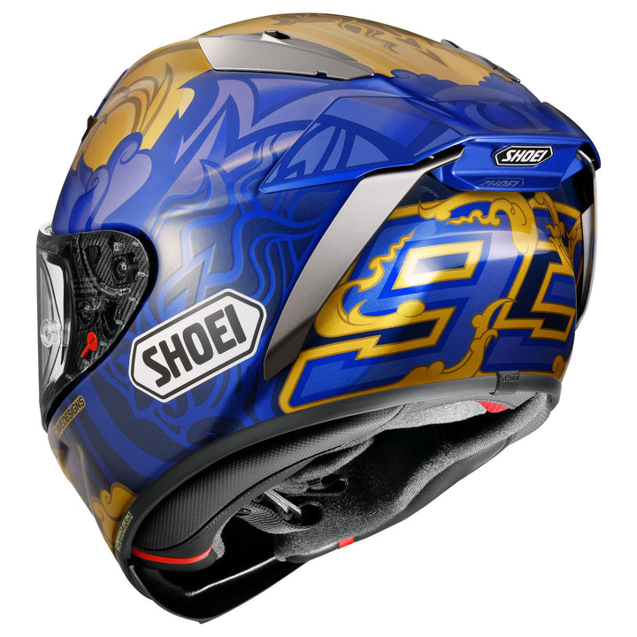 Shoei X-15 Marquez Thai Helmet - Rear Side View