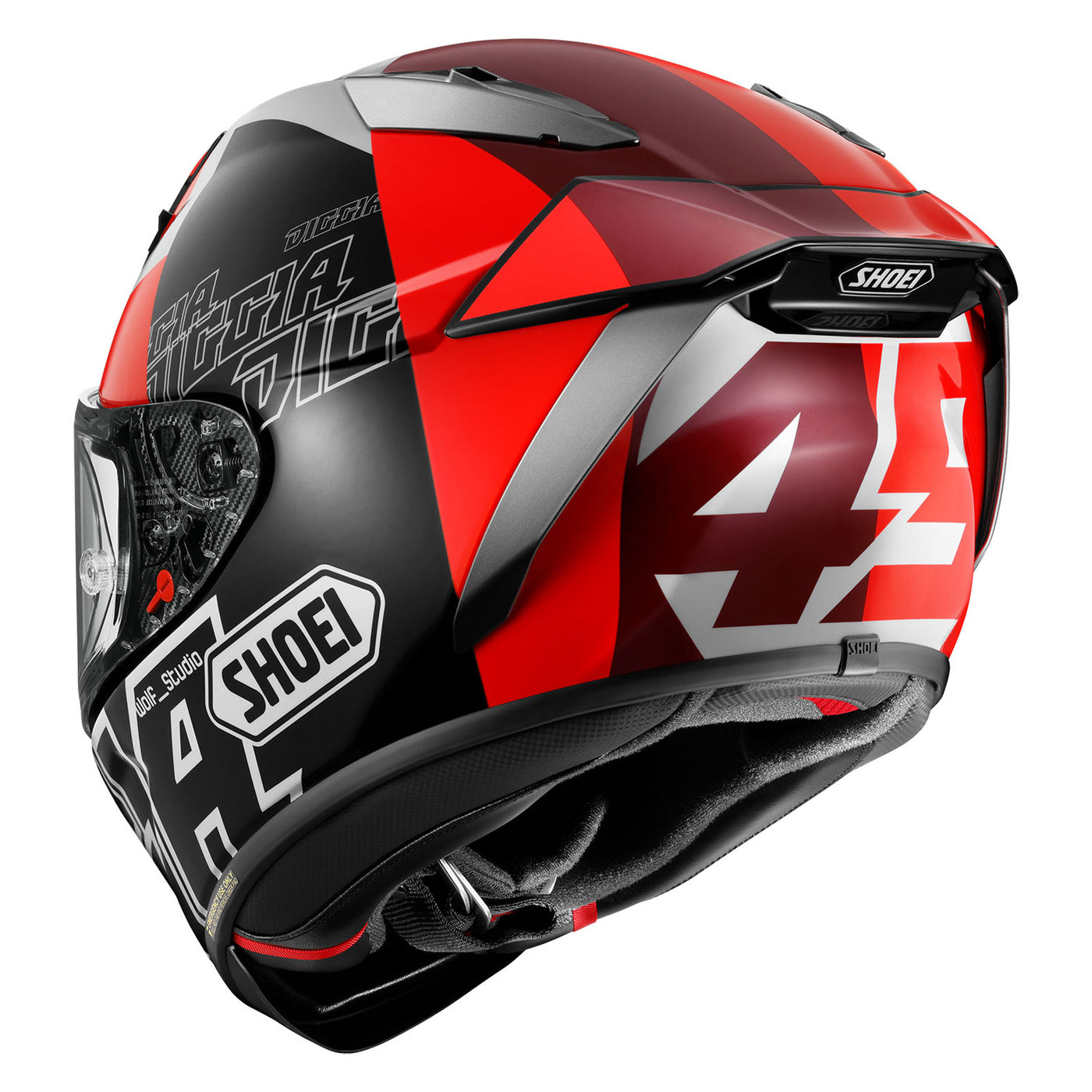 Shoei X-15 Diggia 2 Helmet TC-1 - Rear Left Side View