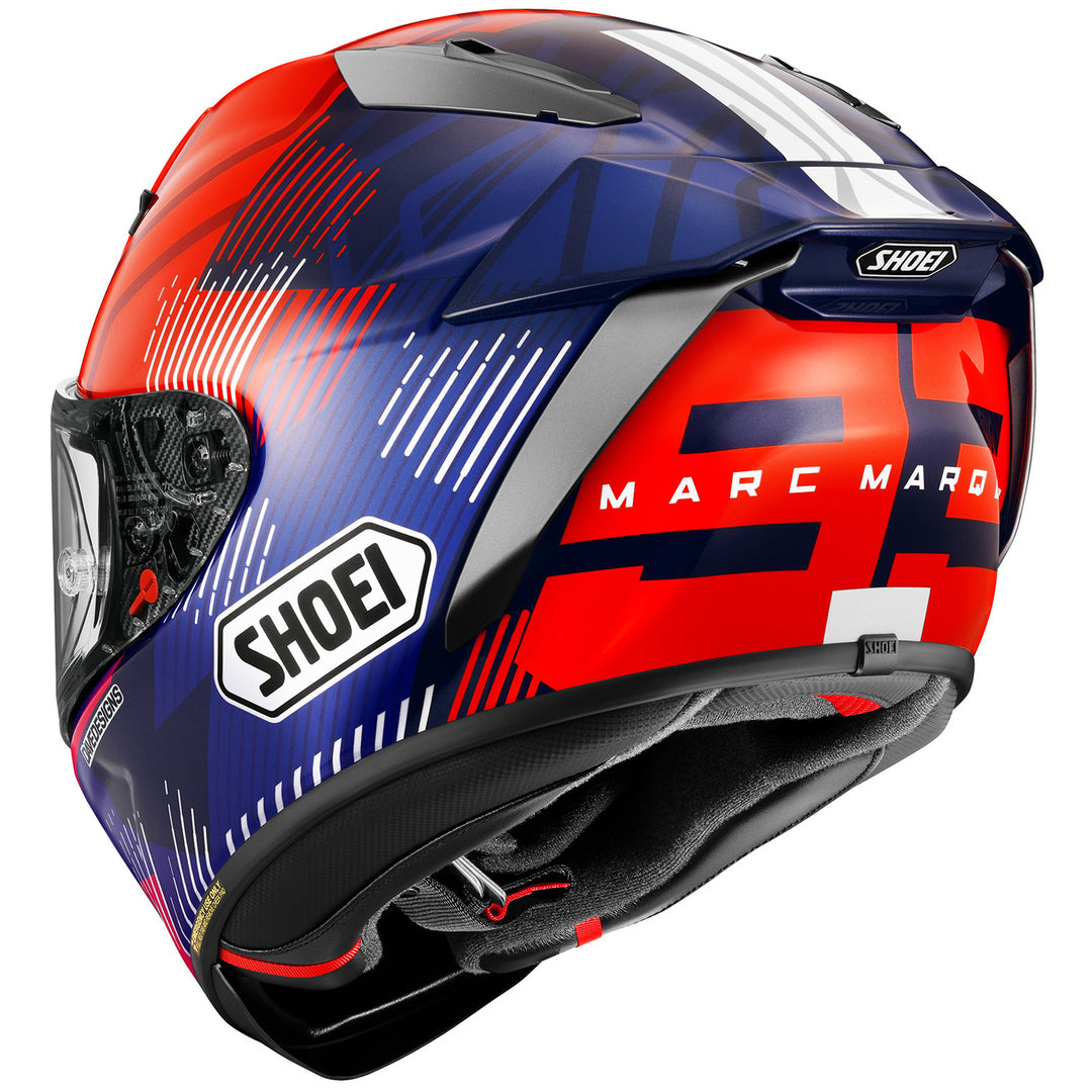 Shoei X-15 Marquez 8 Helmet TC-1 - Rear Left Side View