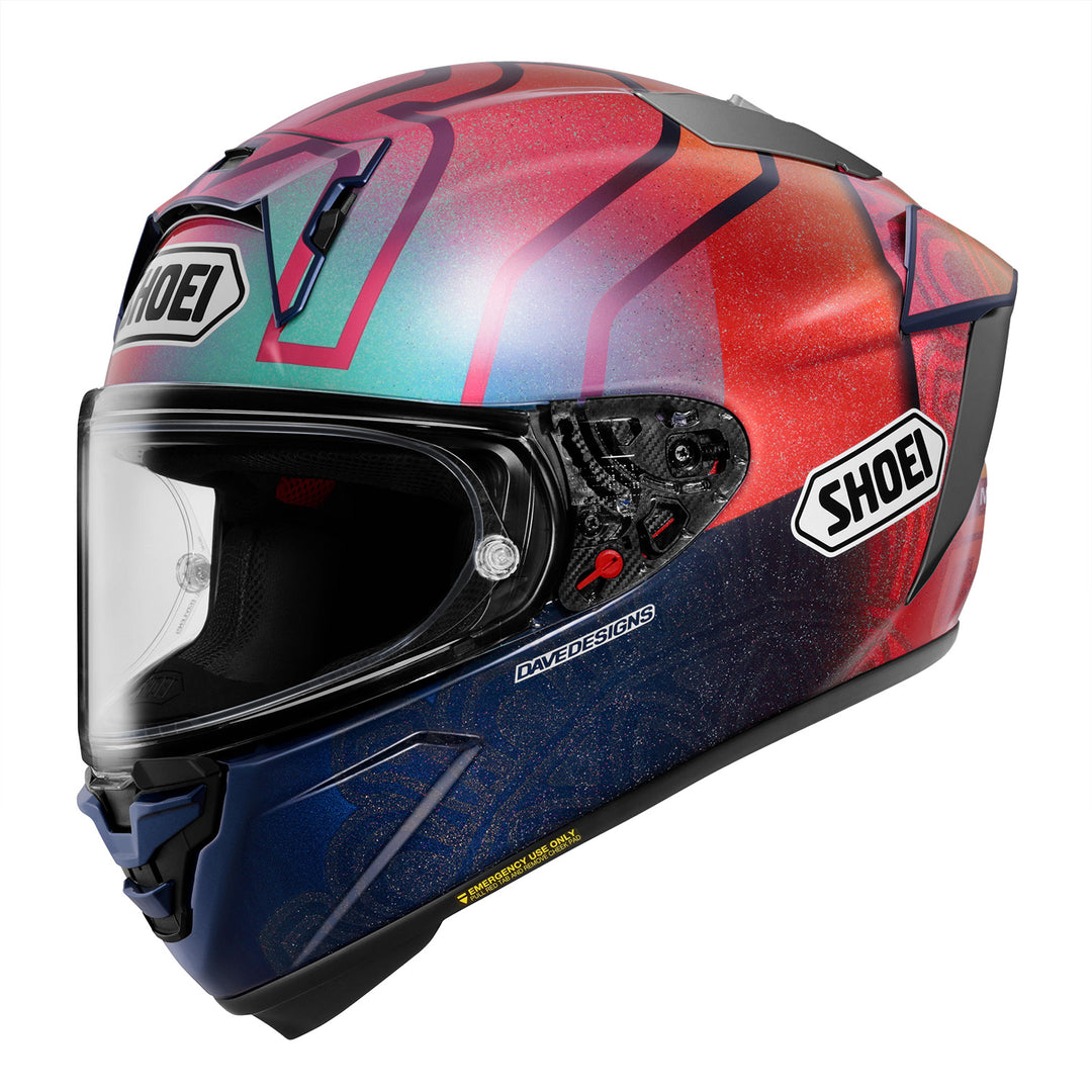 Shoei X-15 Marquez Holi Helmet TC-1 - Front Left Side View
