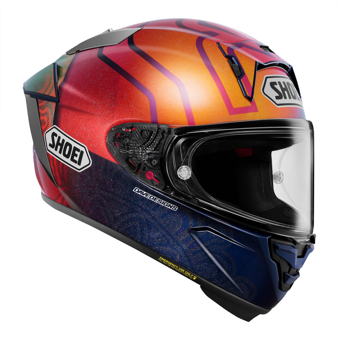 Shoei X-15 Marquez Holi Helmet TC-1 - Front Right Side View