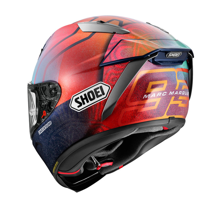Shoei X-15 Marquez Holi Helmet TC-1 - Rear Left Side View
