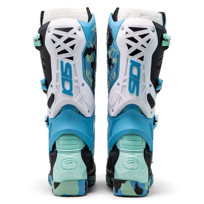 Sidi Crossair X Boot Messy/Cyan - Rear View of Pair