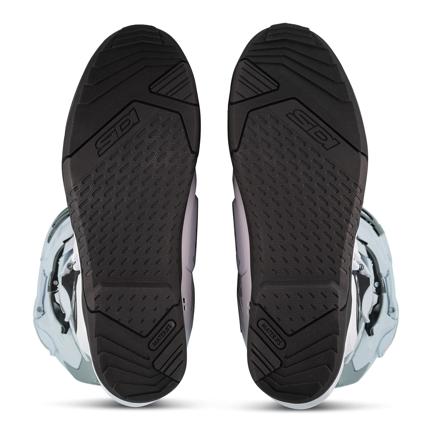 Sidi Crossair X Boot White/Black - Sole View of Pair