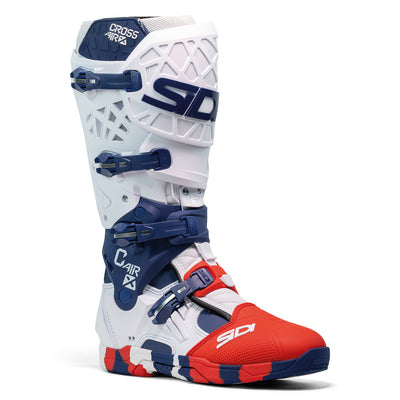 Sidi Crossair X Boot White/Navy/Red - Front Side View