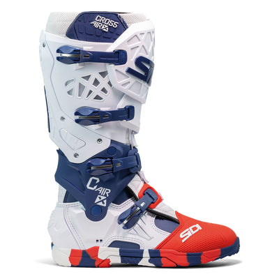 Sidi Crossair X Boot White/Navy/Red - Outer Side View