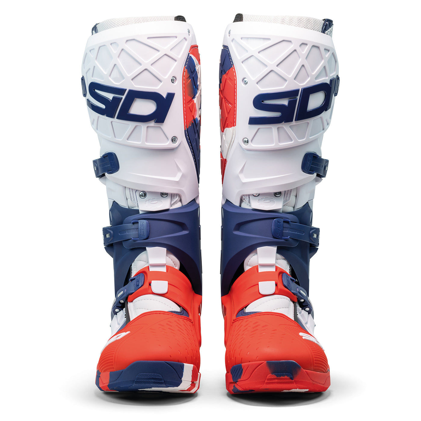 Sidi Crossair X Boot White/Navy/Red - Front View of Pair