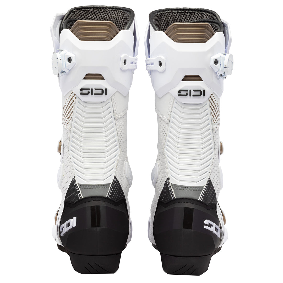Sidi MAG-2 Air Boots White/Black - Rear View of Pair