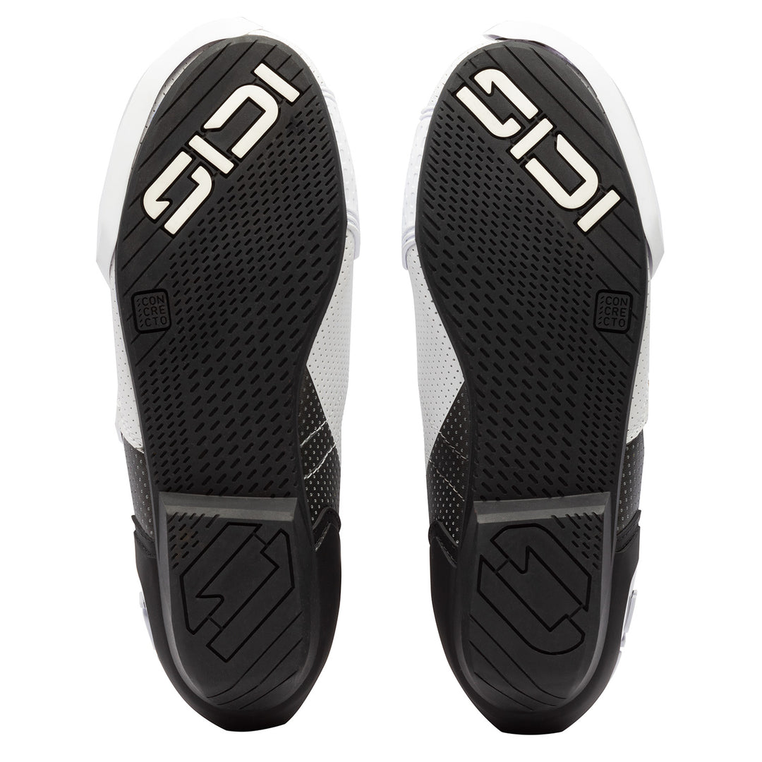 Sidi MAG-2 Air Boots White/Black - Sole View of Pair