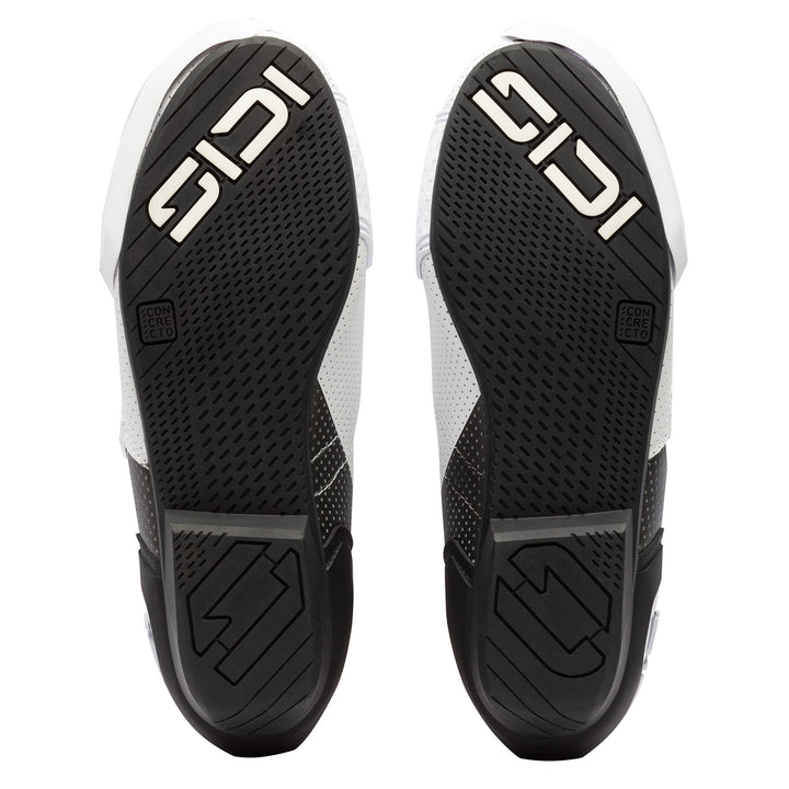 Sidi MAG-2 Air Boots White/Black - Sole View of Pair