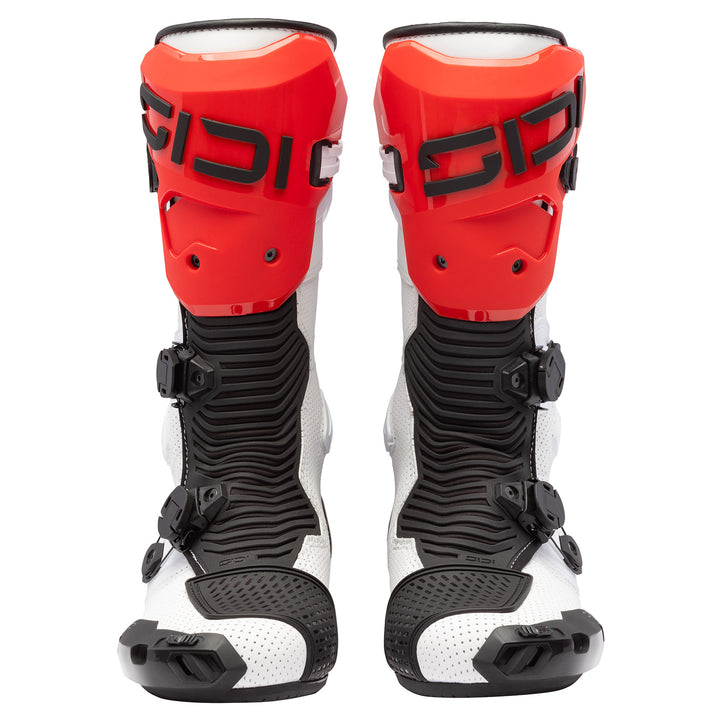 Sidi MAG-2 Air Boots White/Black/Red - Front View of Pair