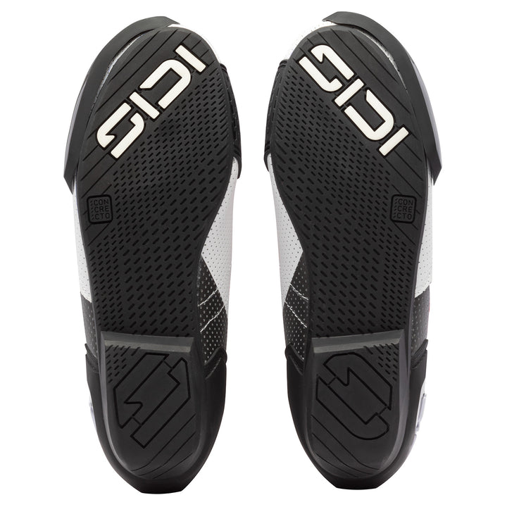 Sidi MAG-2 Air Boots White/Black/Red - Sole View of Pair