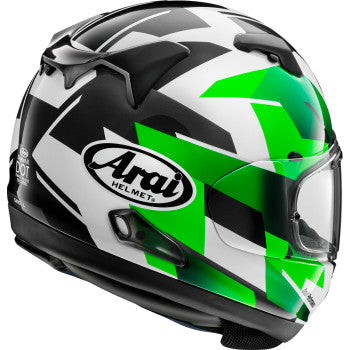Arai Signet-X Flag Italy Helmet - Rear Side View of Green Half