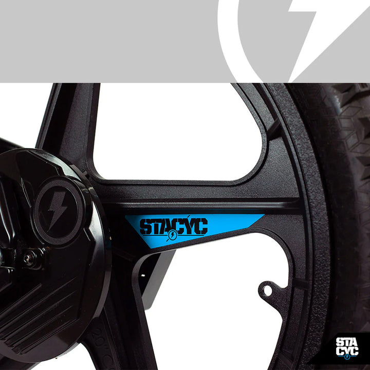 Stacyc Electric Bikes Stacyc 20EDRIVE - Close-Up of Rear Rim Details