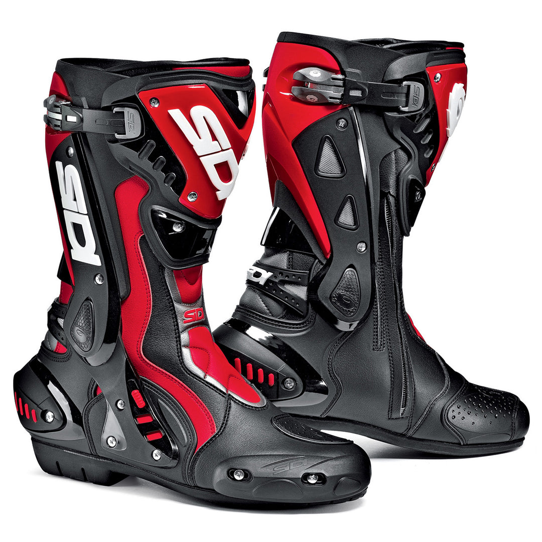 Sidi ST Boots Black/Red - Side View of Pair
