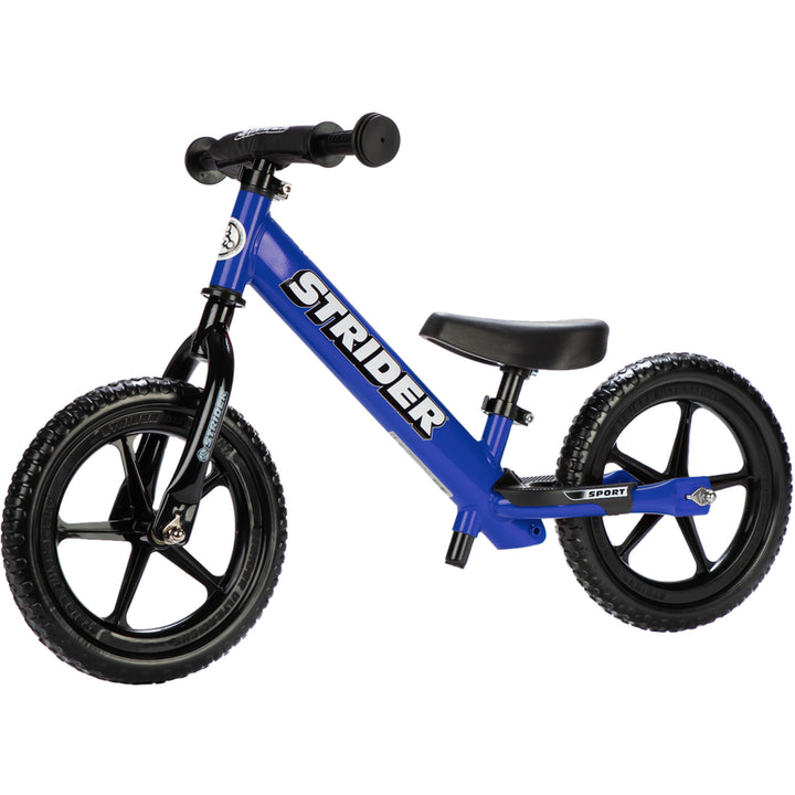 Strider 12 Sport Bike Blue - Angled Side View
