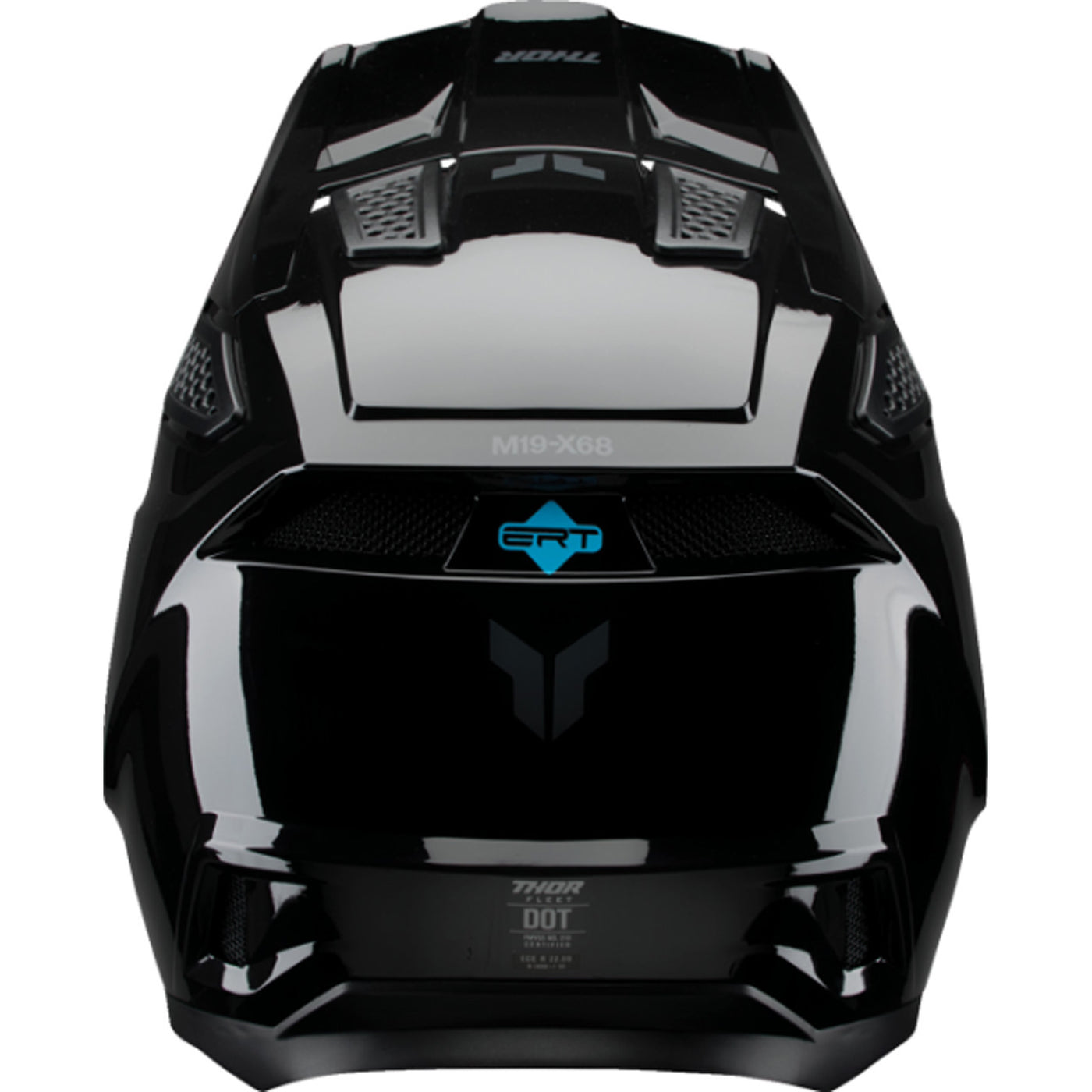 THOR Fleet Blackout Helmet Gloss Black - Rear View