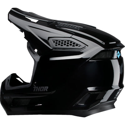 THOR Fleet Blackout Helmet Gloss Black - Rear Left Side View