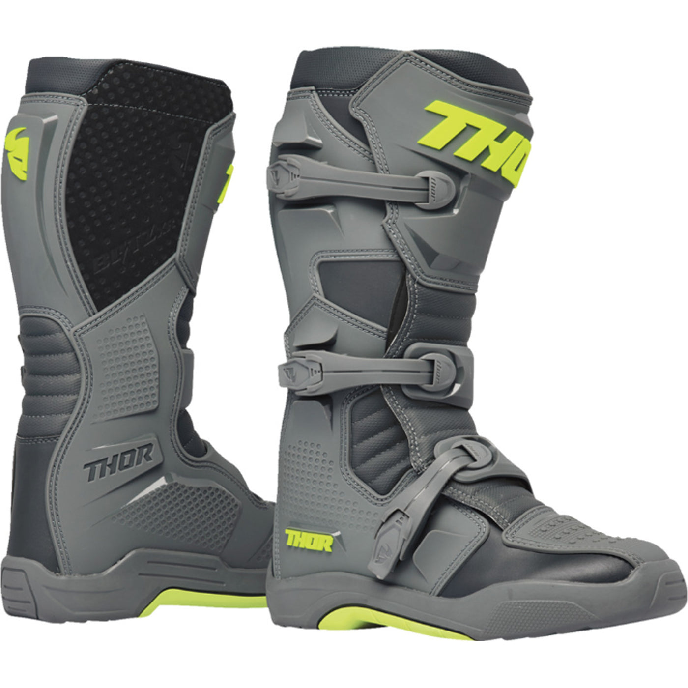 THOR Blitz XR Boots Gray/Charcoal - Side View of Pair